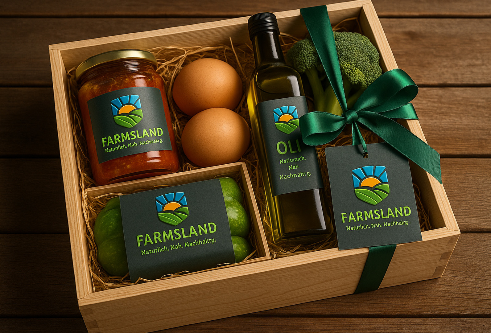 FARMSLAND Geschenkbox mit regionalen Bio-Produkten – nachhaltig verpackt