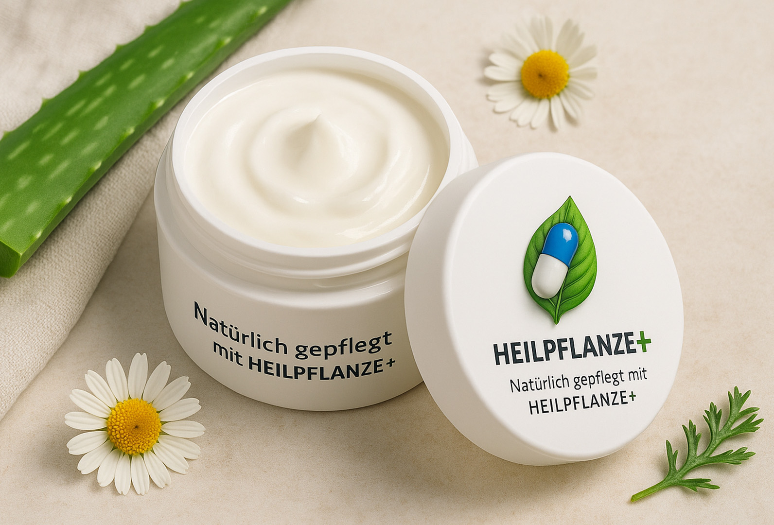 Heilpflanze+ – Natürliche Pflegecreme mit Aloe Vera und Kamille